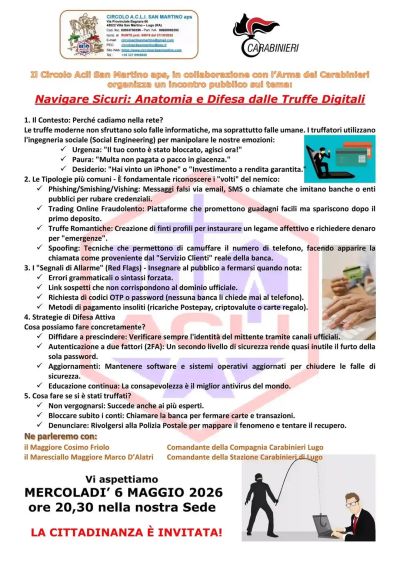 NAVIGARE SICURI: ANATOMIA E DIFESA DELLE TRUFFE DIGITALI - LUGO (RA)