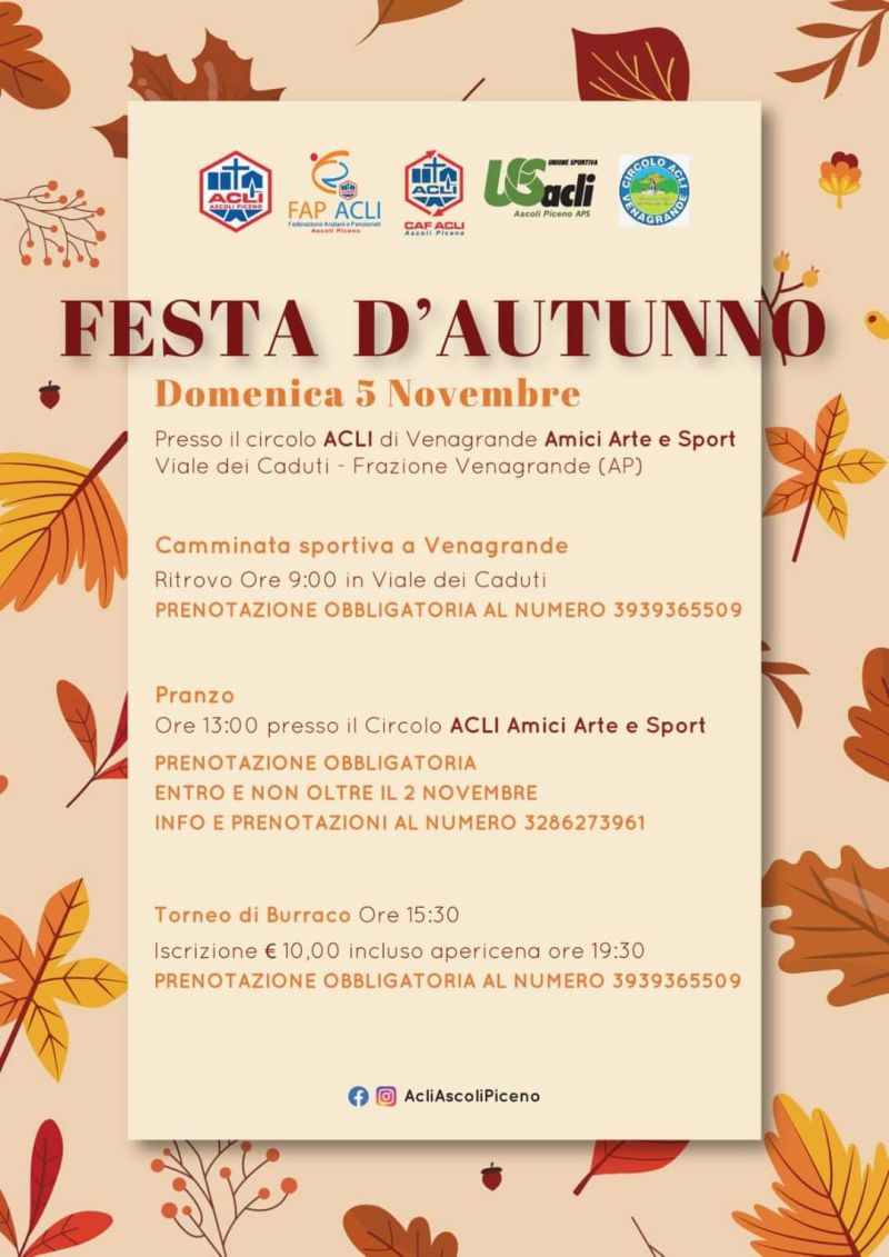 Festa d&#039;autunno - Circolo Acli di Venagrande (AP)