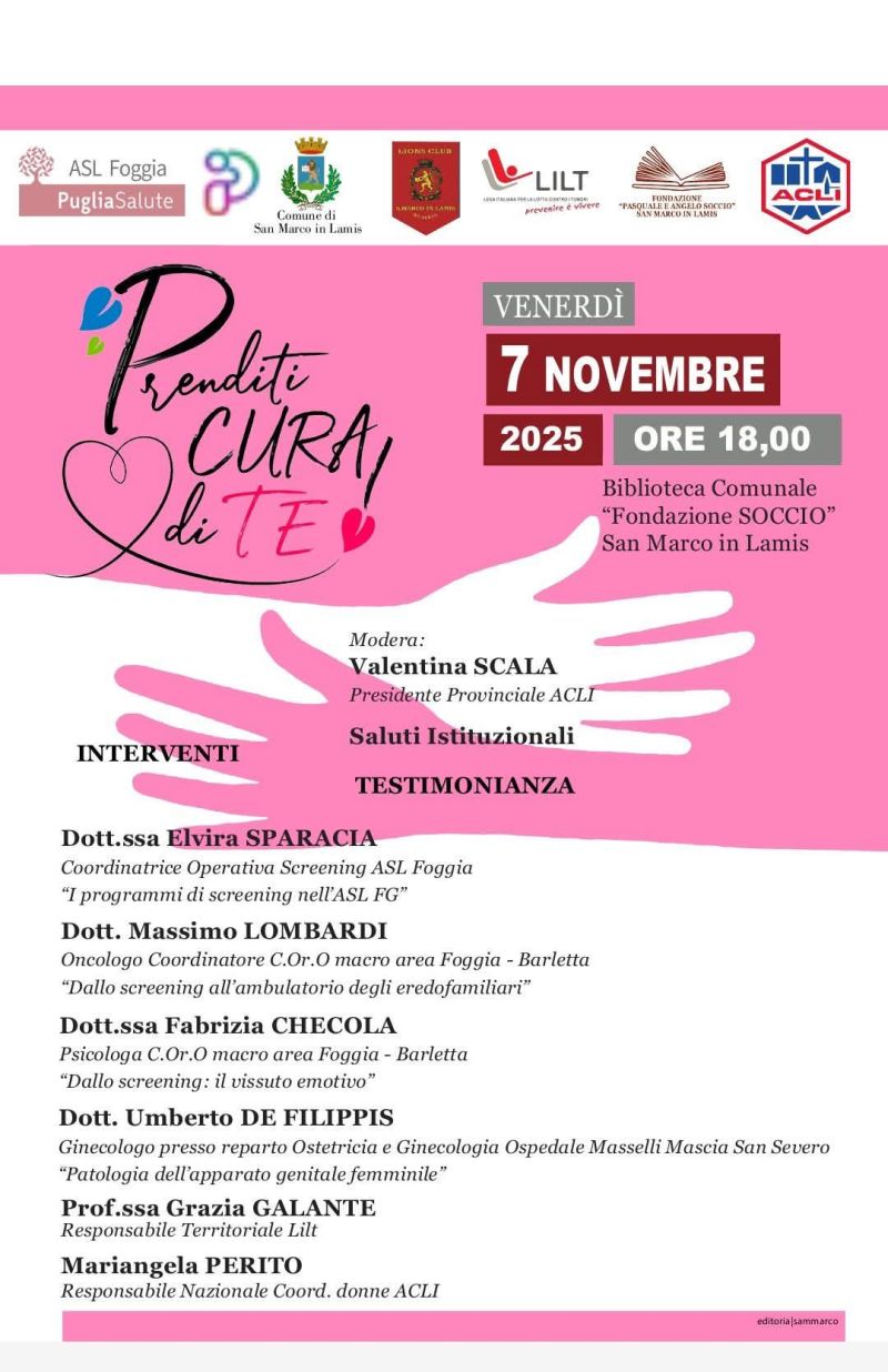 Prenditi cura di te - San Marco in Lamis (FG) - Circolo Acli San Marco in Lamis (FG)