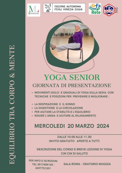 Yoga Senior: Giornata di presentazione - Acli Friuli Venezia Giulia (FVG)