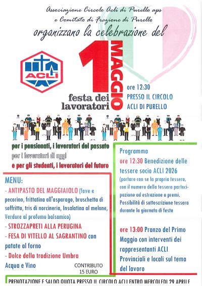 1 MAGGIO FESTA DEI LAVORATORI - PURELLO