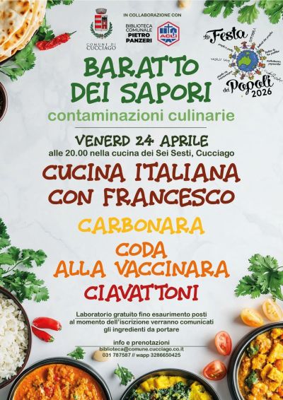 BARATTO DEI SAPORI - CONTAMINAZIONI CULINARIE - CUCCIAGO (CO) - CIRCOLO ACLI CUCCIAGO (CO)