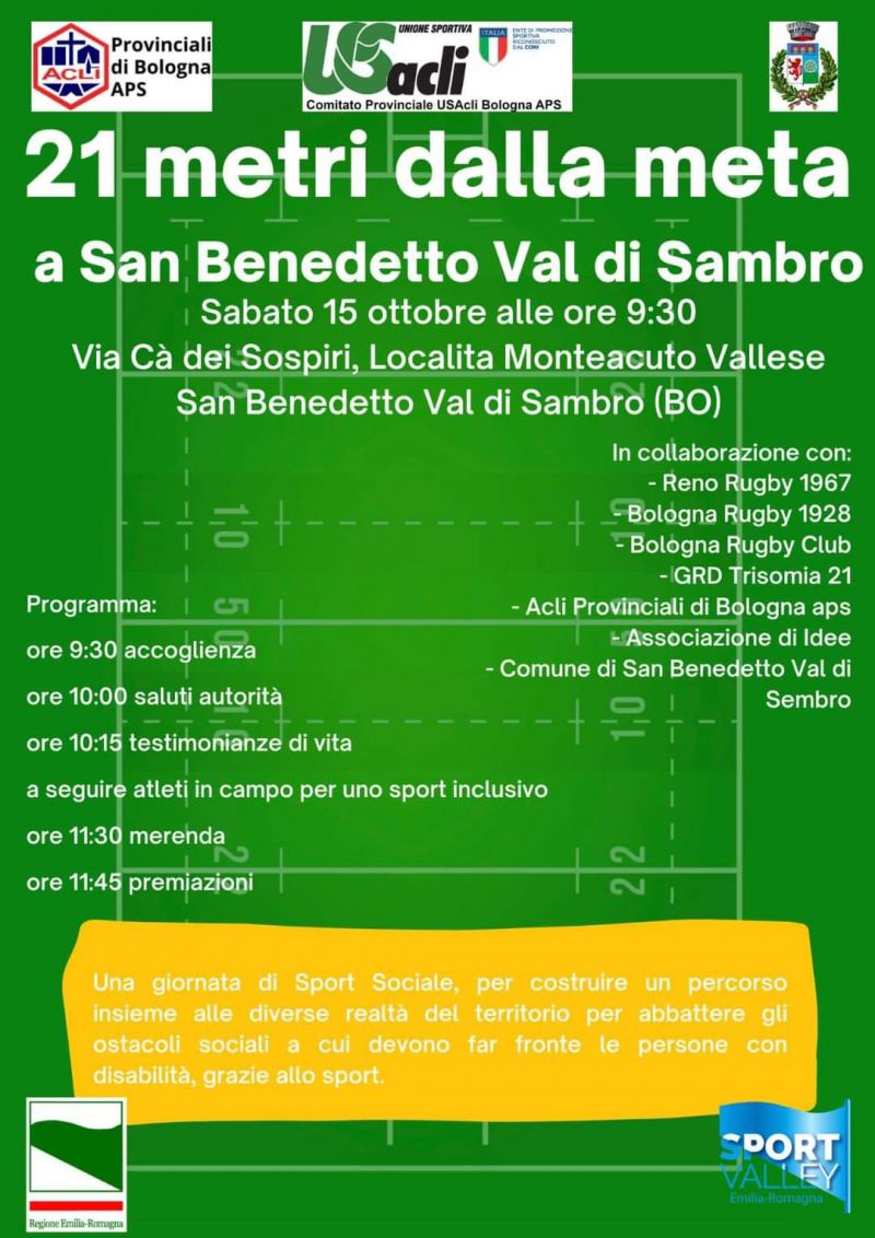 21 metri dalla meta: San benedetto Val di Sambro - Acli Bologna (BO)
