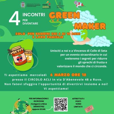 4 incontri per diventare Green Maker - Circolo Acli Ruvo di Puglia (BA)