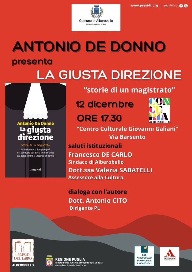Presentazione libro "La giusta direzione" - Alberobello (BA) - Acli Brindisi (BR)