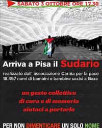 ARRIVA A PISA IL SUDARIO PER GAZA - ACLI PROVINCIALI DI PISA E LUCCA - PISA