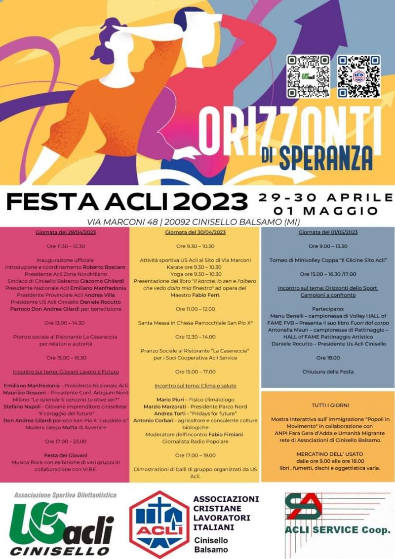 Festa Acli 2023 - Circolo Acli Cinisello Balsamo e Us Acli Cinisello (MI)