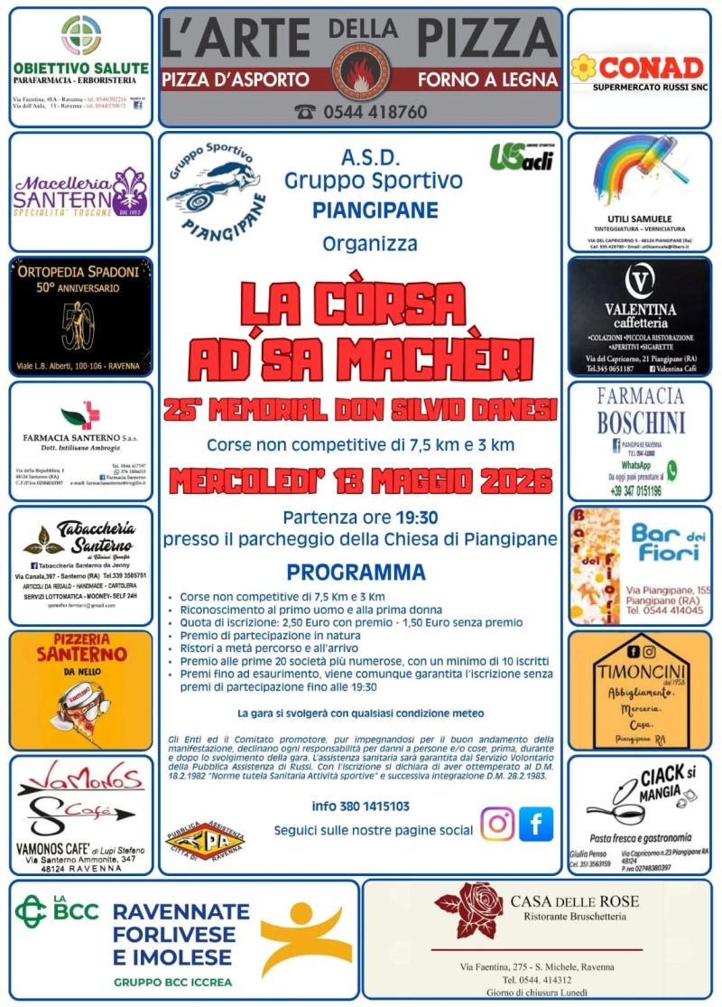 LA CORSA AD SA MACHERI - 25° MEMORIAL DON SILVIO DANESI - PANGIPANE (RA)