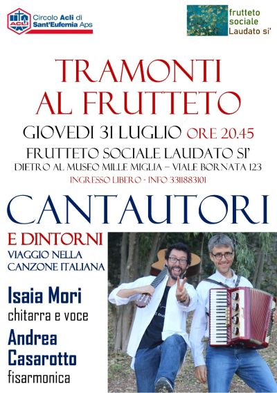 Tramonti a Frutteto: Cantautori - Brescia - Circolo Acli Sant'Eufemia (BS)