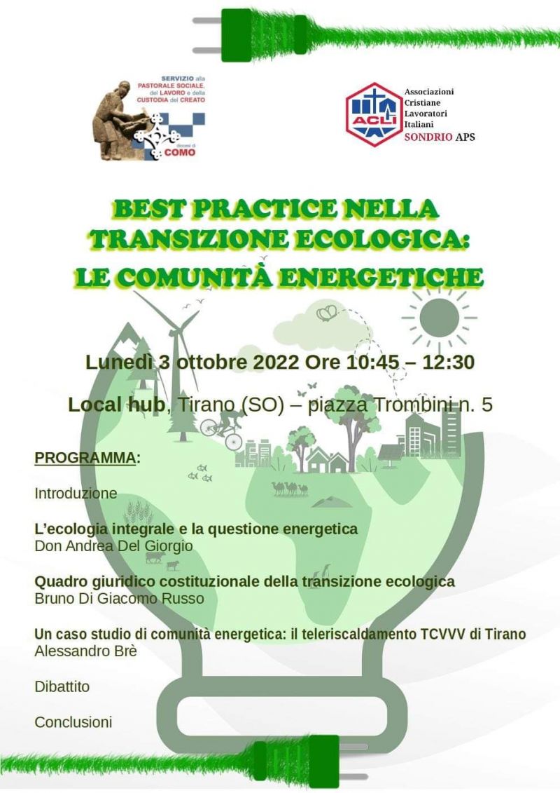 Best practice nella transizione ecologica: Le comunità energetiche - Acli Sondrio (SO)