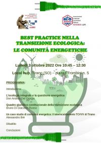 Best practice nella transizione ecologica: Le comunità energetiche - Acli Sondrio (SO)