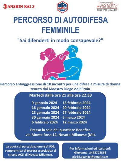 Percorso di autodifesa femminile - Circolo Acli Novate Milanese (MI)