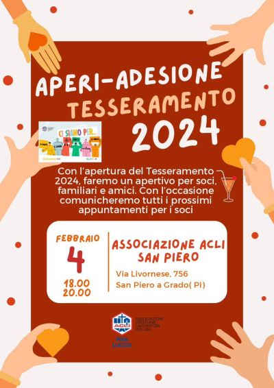 Aperi-Adesione Tesseramento 2024 - Circolo Acli San Piero (PI)