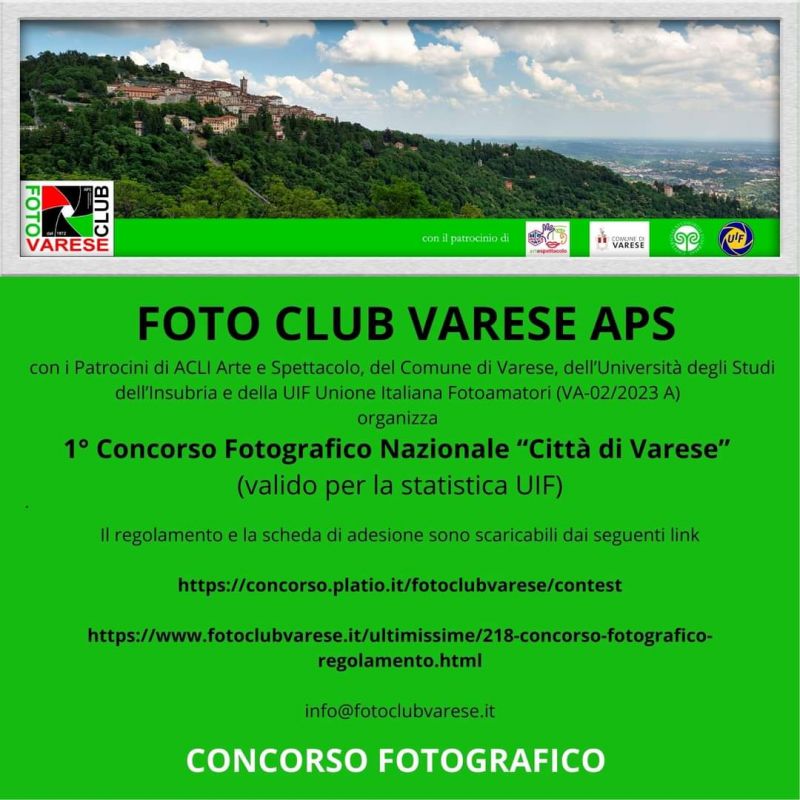 1° Concorso Fotografico Nazionale &quot;Città di Varese&quot; - Foto Club Varese APS Acli Arte e Spettacolo Varese (VA)