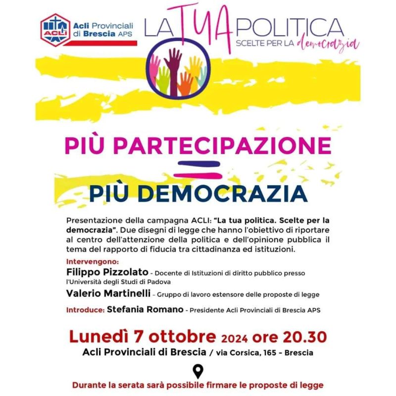 Più partecipazione = Più democrazia - Acli Brescia (BS)