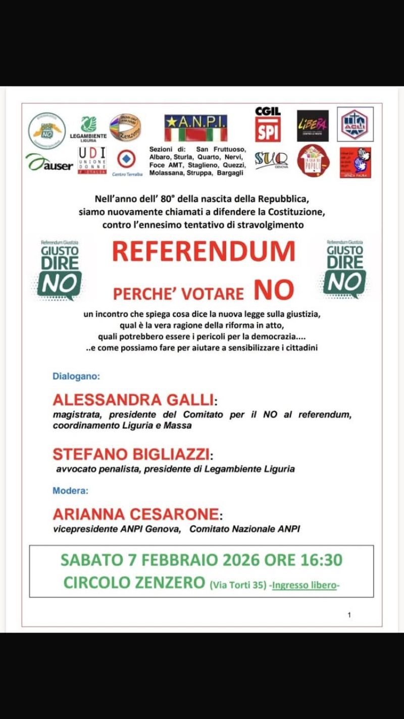 REFERENDUM, PERCHE' VOTARE NO - GENOVA