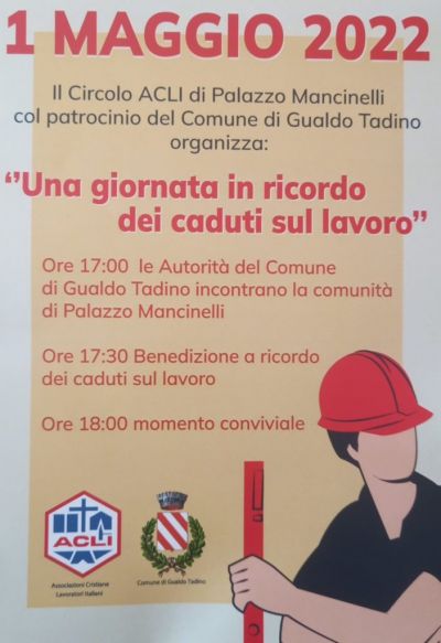 Una giornata in ricordo dei caduti sul lavoro - Circolo Acli Palazzo Mancinelli (PG)