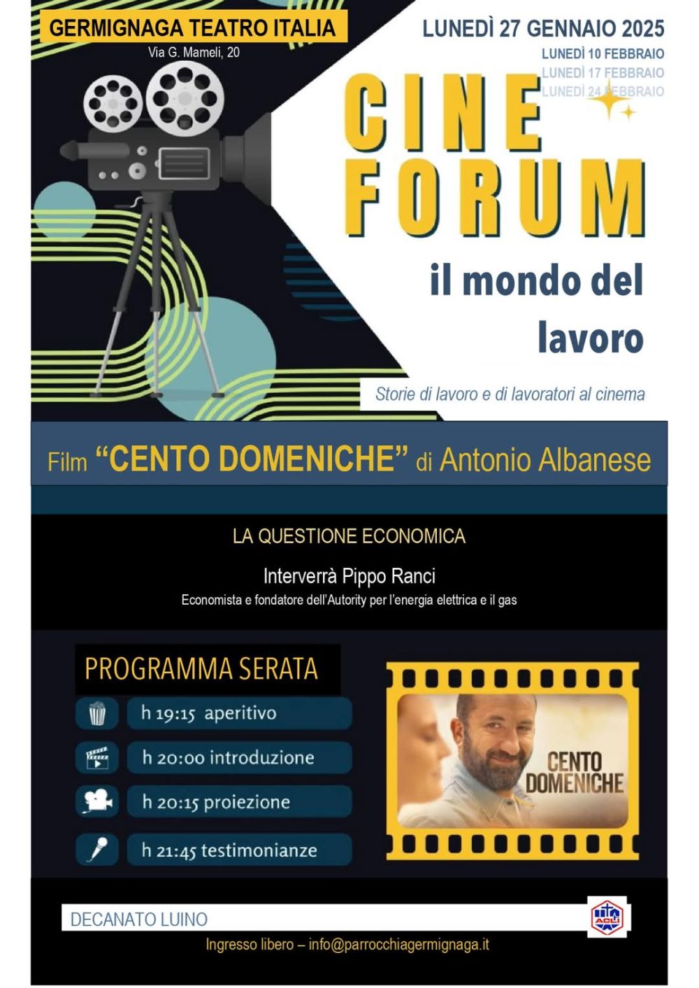 Proiezione fil "Cento Domeniche" - Acli Varese (VA)