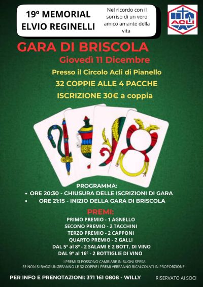 Gara di Briscola - Pianello di Ostra (AN) - Circolo Acli Pianello di Ostra (AN)