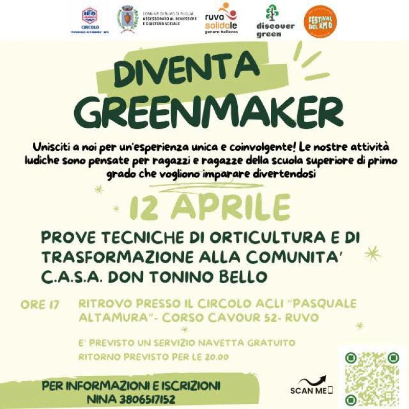 Diventa Greenmaker - Circolo Acli Ruvo di Puglia (BA)