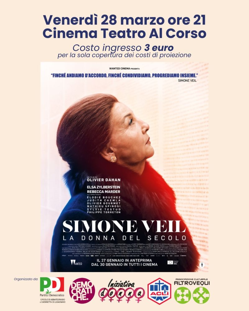 Proiezione film "Simone Veil, la donna del secolo" - Circolo Acli Abbiategrasso (MI)