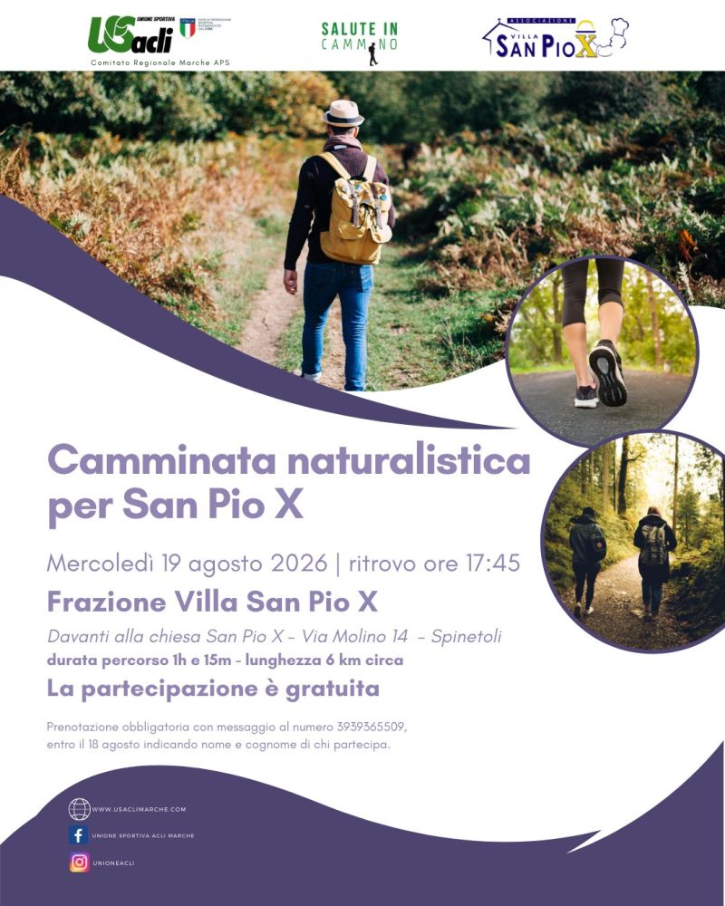 CAMMINATA NATURALISTICA SAN PIO X - SPINETOLI (AP) - US ACLI MARCHE
