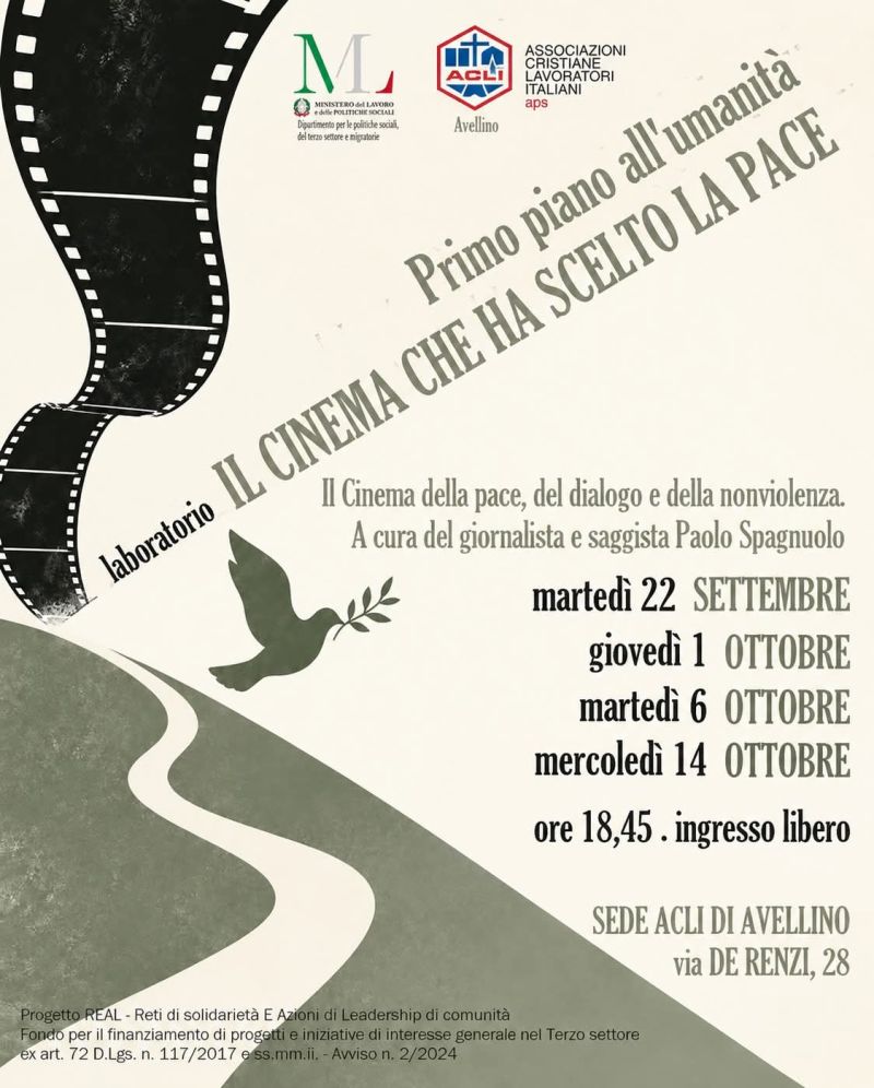 IL CINEMA CHE HA SCELTO LA PACE - LABORATORIO - INGRESSO LIBERO - AVELLINO (AV) - ACLI AVELLINO (AV)