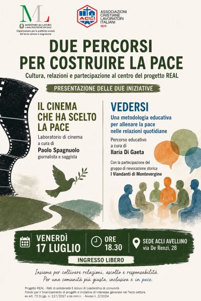 DUE PERCORSI PER COSTRUIRE LA PACE - ACLI AVELLINO