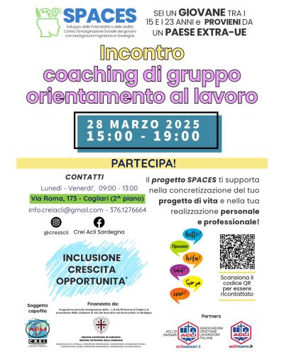 Incontro coaching di gruppo orientamento al lavoro - C.R.E.I. Acli Sardegna (CA)