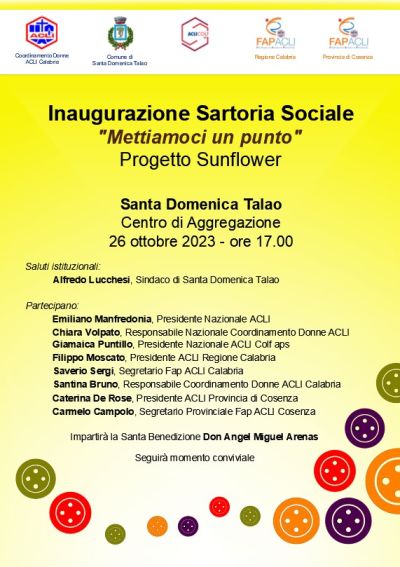 Inaugurazione Sartoria Sociale &quot;Mettiamoci un punto&quot; - Coordinamento Donne Acli Calabria