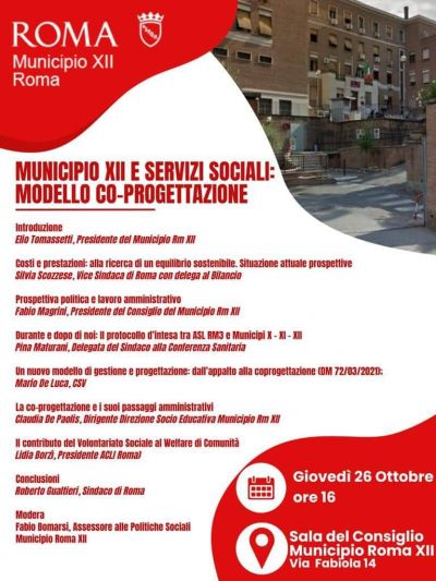 Municipio XII e Servizi Sociali: Modello Co-Progettazione - Acli Roma (RM)