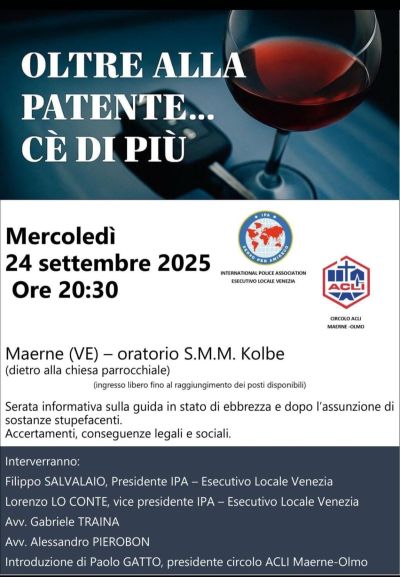 Oltre alla patente c'è di più - Maerne (VE) - Circolo Acli Maerne-Olmo (VE)