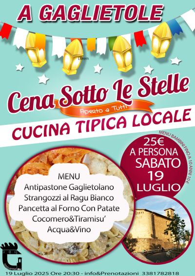 Cena Sotto le Stelle - Gaglietole (PG) - Circolo Acli Gaglietole (PG)
