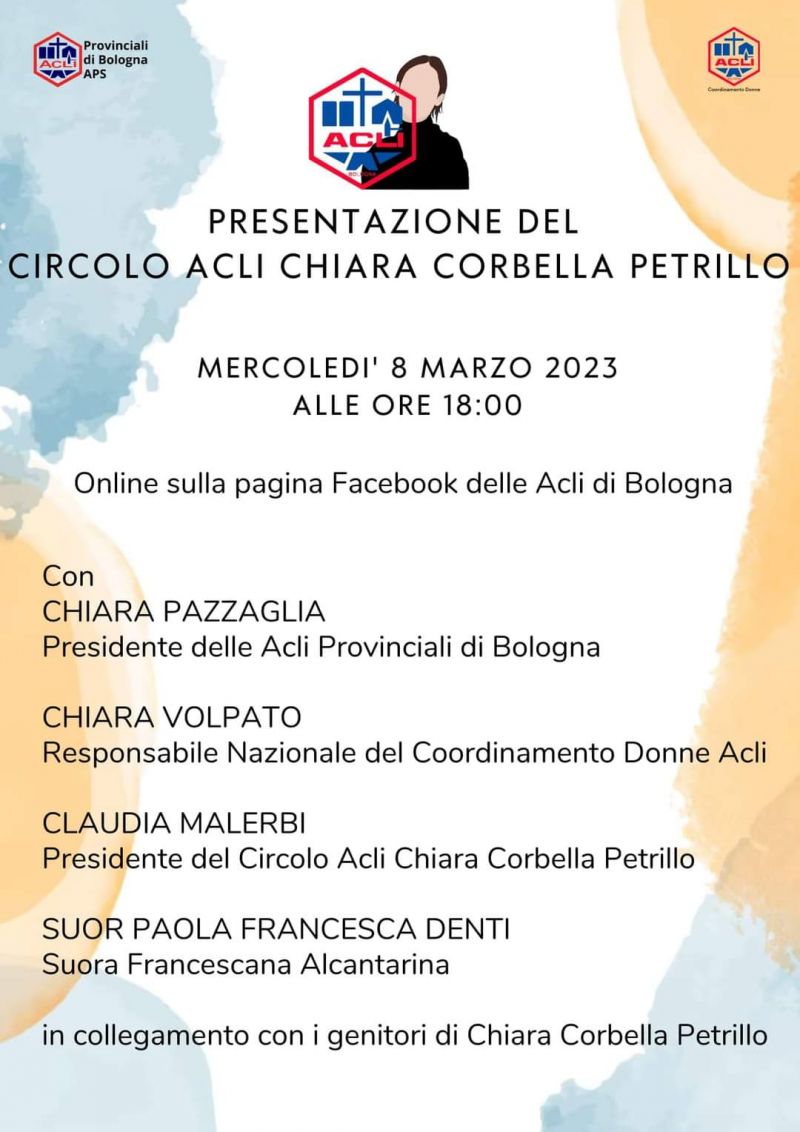 Presentazione del Circolo Acli Chiara Corbella Petrillo -  Acli Cologna e Circolo Acli Chiara Corbella Petrillo (BO)