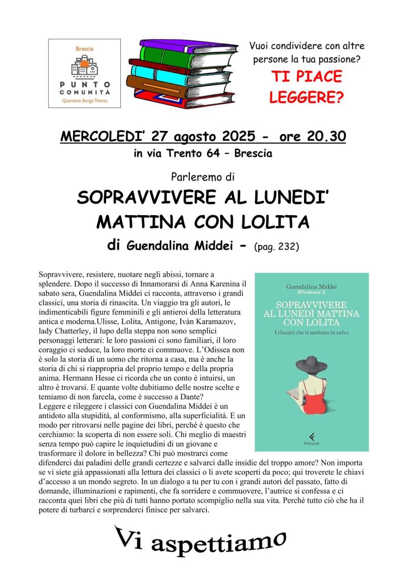 Presentazione del libro "Sopravvivere al Lunedì Mattina con Lolita" - Brescia - Circolo Acli Cristo Re (BS)