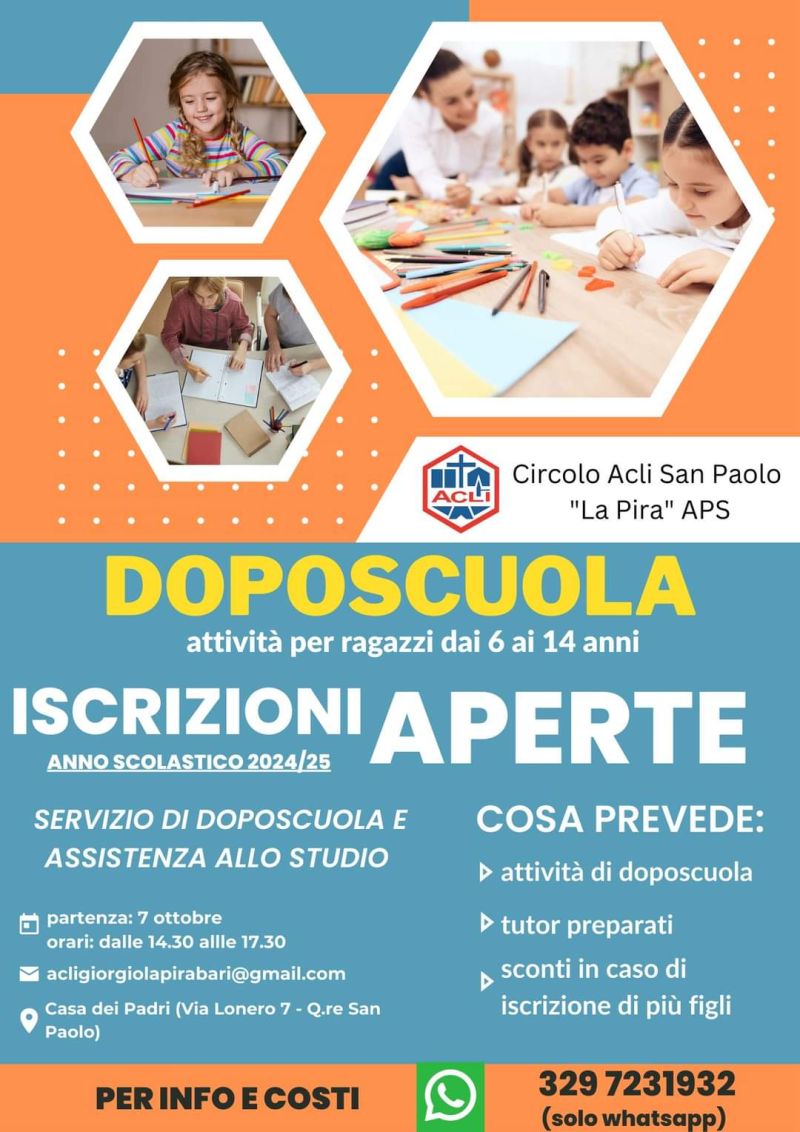 Doposcuola - Circolo Acli San Paolo "La Pira" (BA)