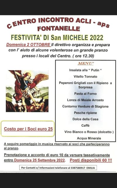 Festivitò di San Michele 2022 - Centro Incontri Fontanelle (CN)