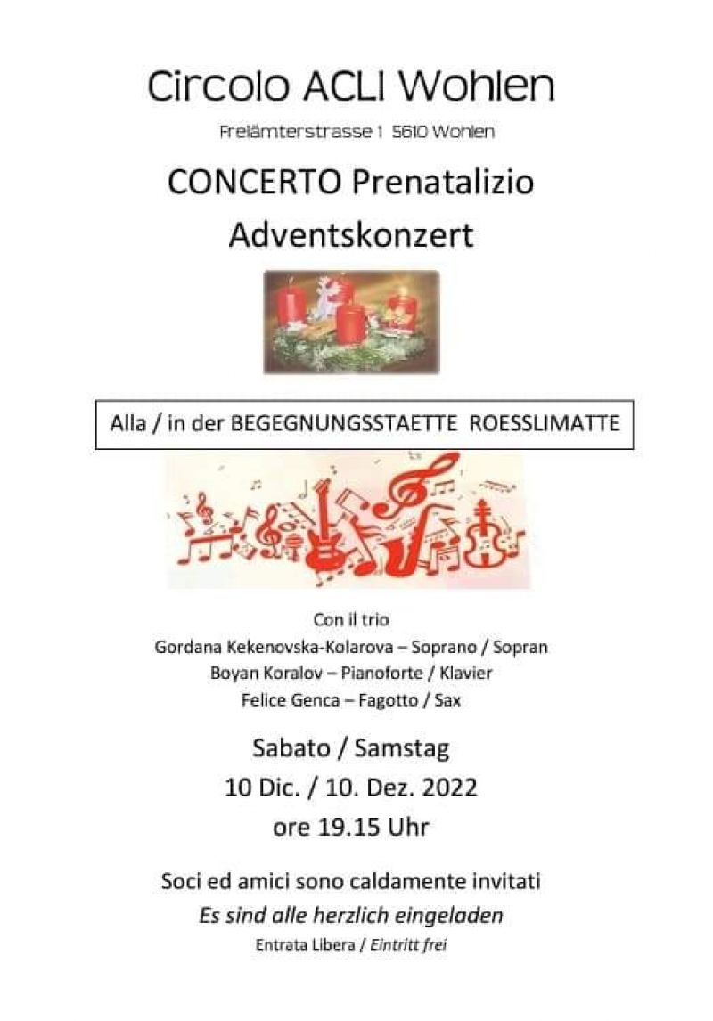 Concerto Prenatalizio - Circolo Acli Wohlen (Svizzera)