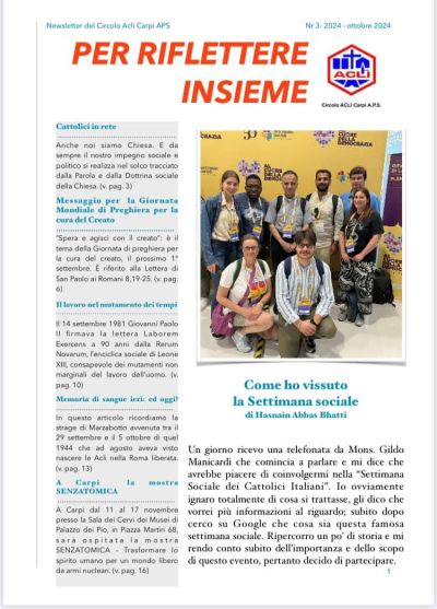 Per riflettere insieme (Ottobre 2024) - Circolo Acli Carpi