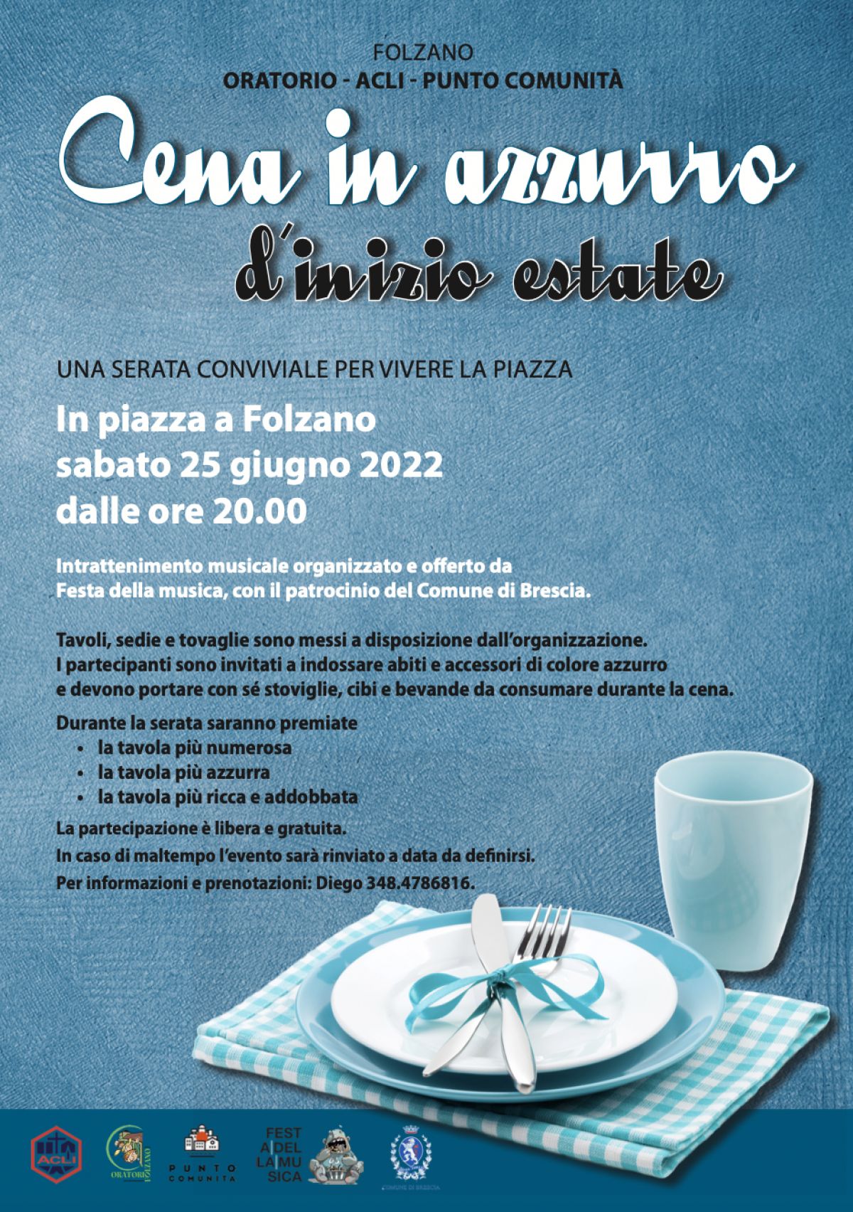 Cena in azzurro d'inizio estate - Circolo Acli Folzano (BS)