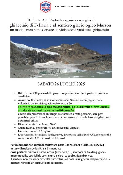 Gita al ghiacciaio di Fellaria - Corbatta (MI) - Circolo Acli Corbetta (MI)