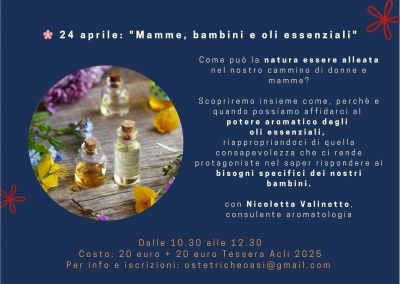 Mamme, bambini e oli essenziali - Oasi Ostetriche aff. Acli Cuneo (CN)