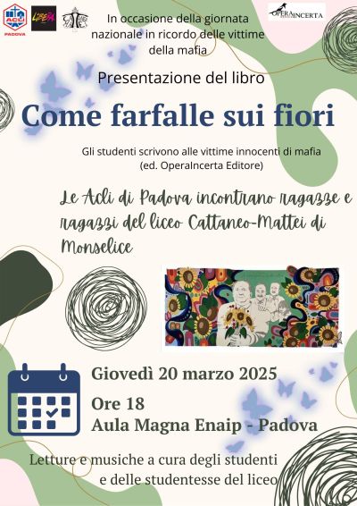 Presentazione del libro "Come farfalle sui fiori" - Acli Padova (PD)