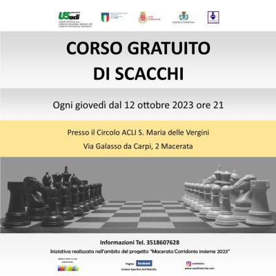 Corso gratuito di scacchi - US Acli Marche e Circolo Acli S. Maria delle Vergini (MC)