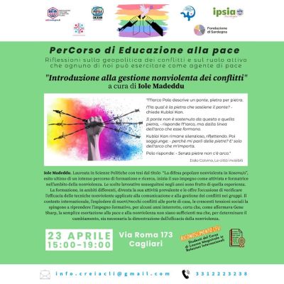PerCorso di Educazione alla Pace: Introduzione alla gestione nonviolenta dei conflitti - Acli Sardegna e Ipsia Sardegna