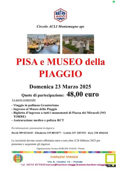 Pisa e Museo della Piaggio - Circolo Acli Montemagno (PI)
