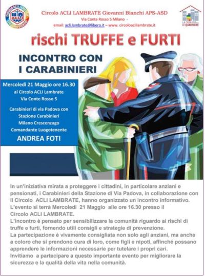 Rischi truffe e furti - Circolo Acli Lambrate (MI)
