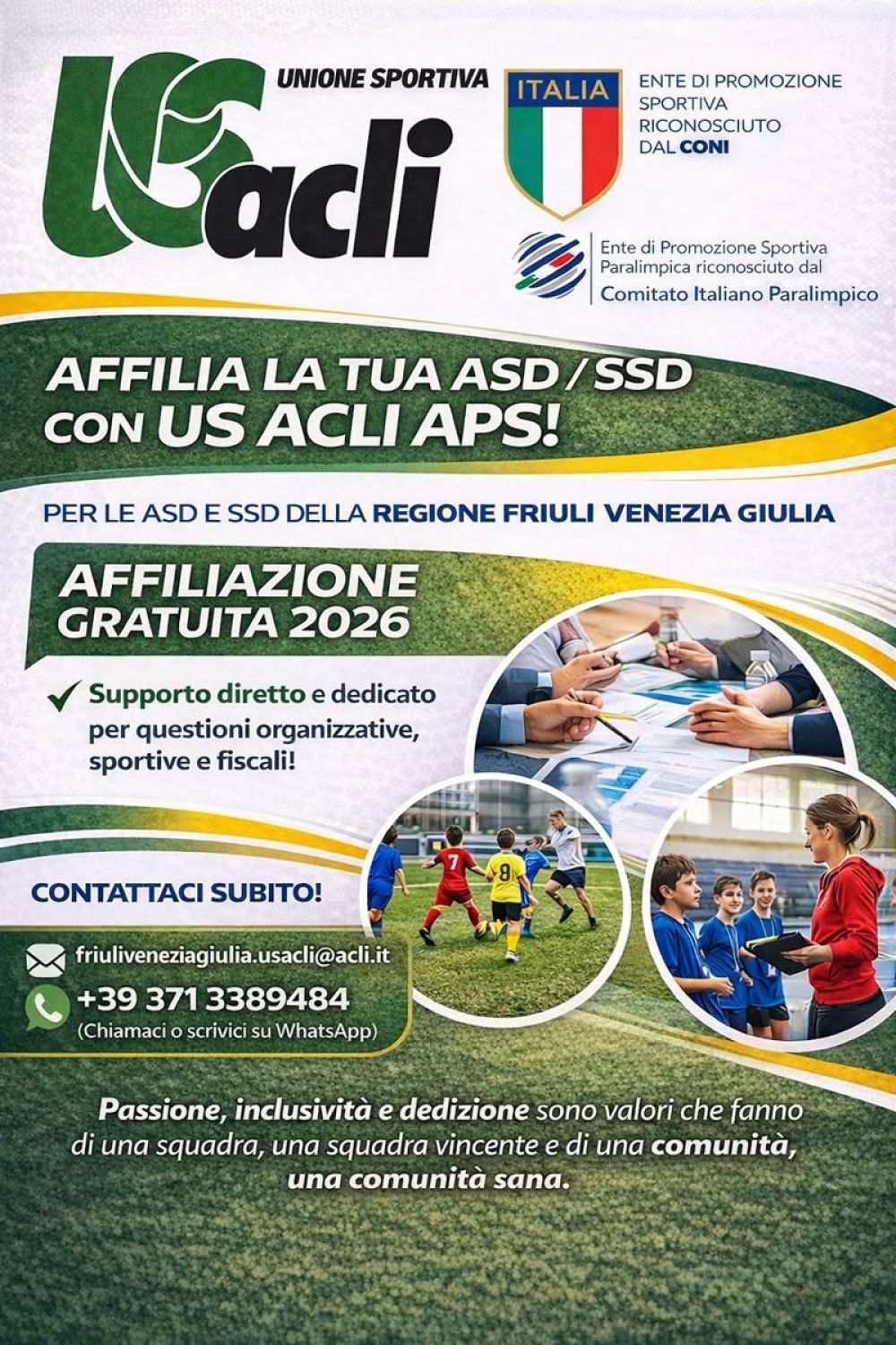 AFFILIA LA TUA ASD / SSD CON US ACLI APS - US ACLI FVG