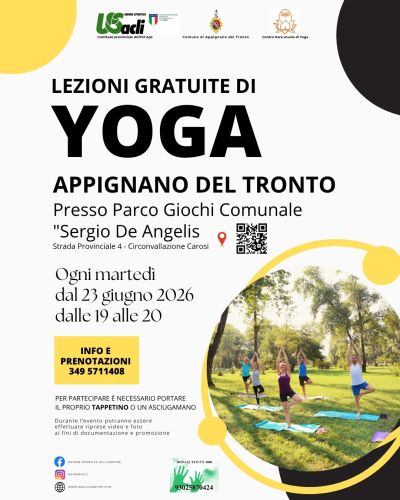 LEZIONI GRATUITE DI YOGA - APPIGNANO DEL TRONTO (AP) - US ACLI ASCOLI PICENO/FERMO
