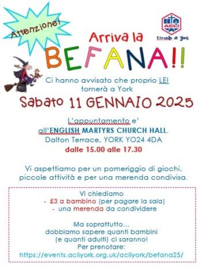 Arriva la Befana!! - Circolo Acli York (Inghilterra)